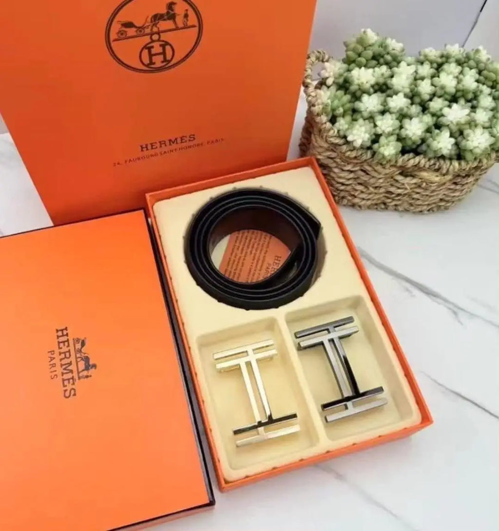 Hermes Reversible Belt Combo Premium With (2 buckle carry bag and box)h22
