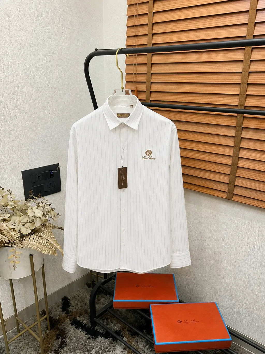 Loro Pian_a Imported Linen Premium Lining Shir With OG Box (DN 646)