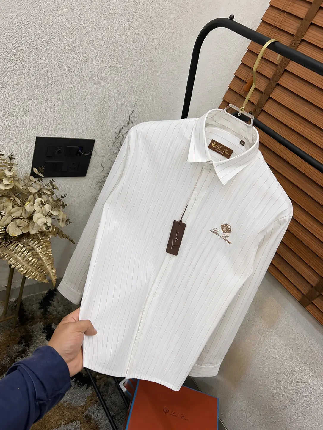Loro Pian_a Imported Linen Premium Lining Shir With OG Box (DN 646)