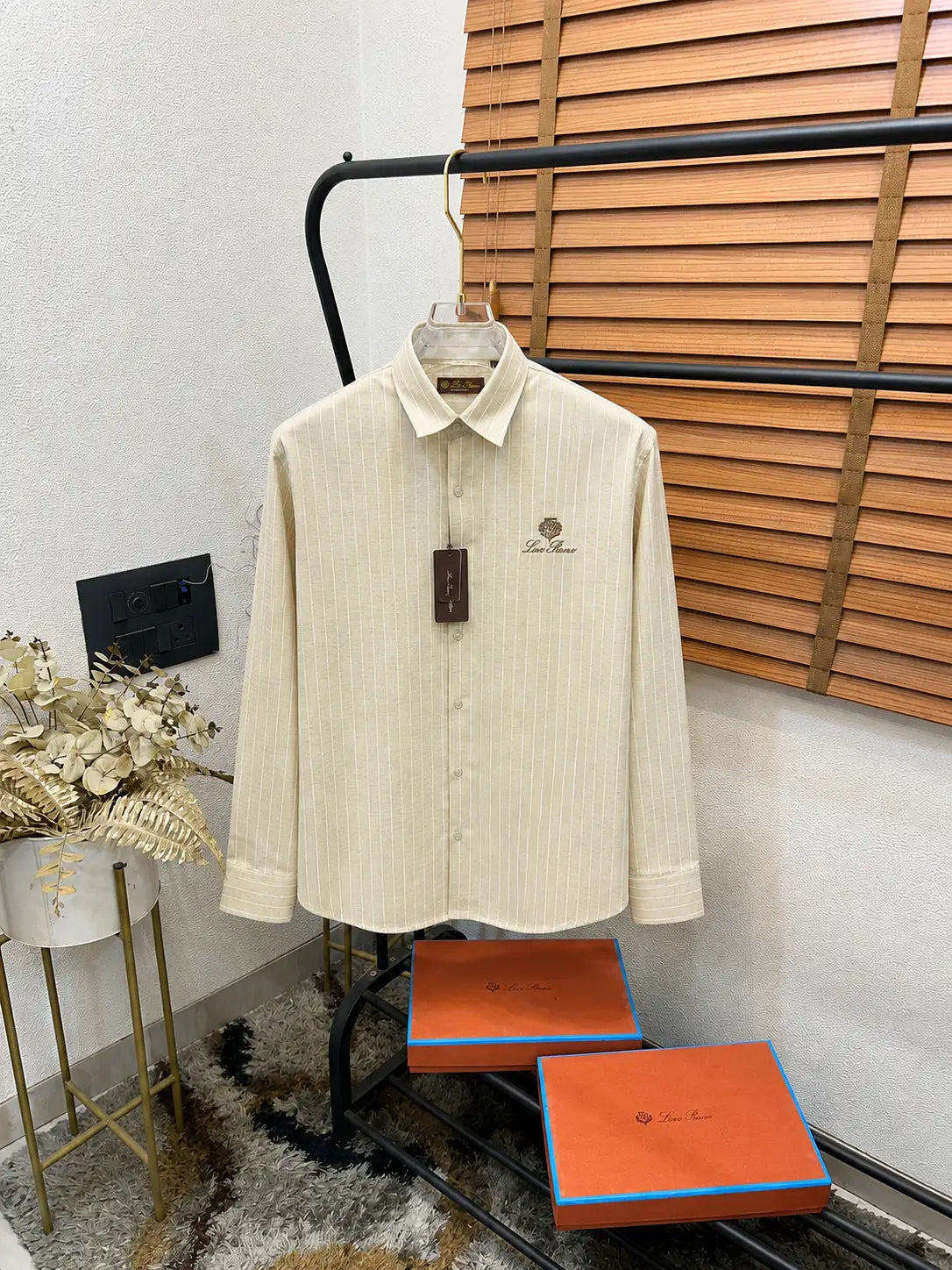 Loro Pian_a Imported Linen Premium Lining Shir With OG Box (DN 646)