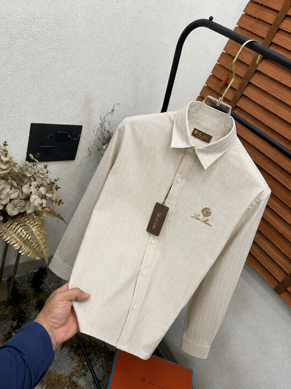 Loro Pian_a Imported Linen Premium Lining Shir With OG Box (DN 646)