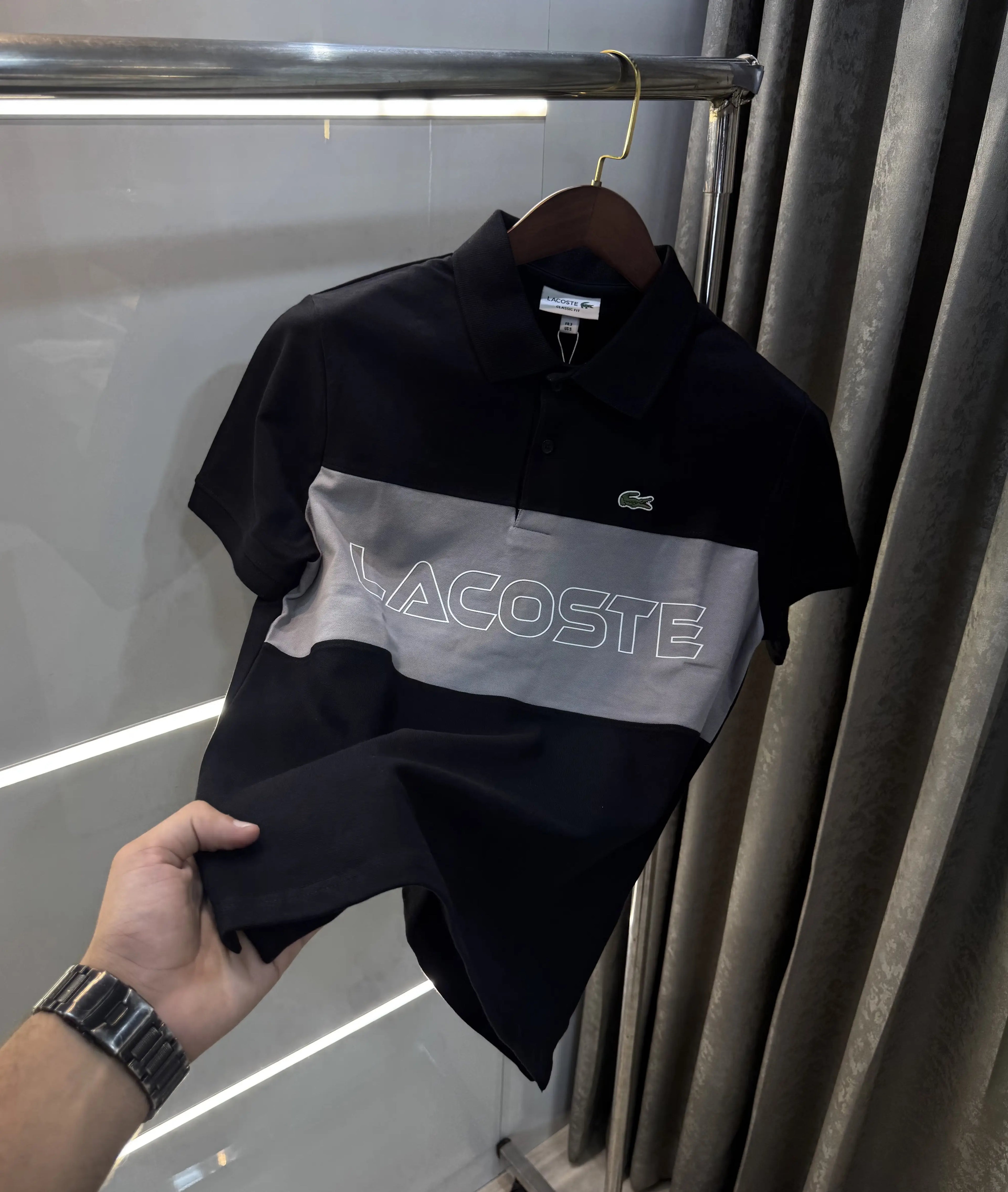 Lacost e Black Logo Work Premium Polo T-Shirt