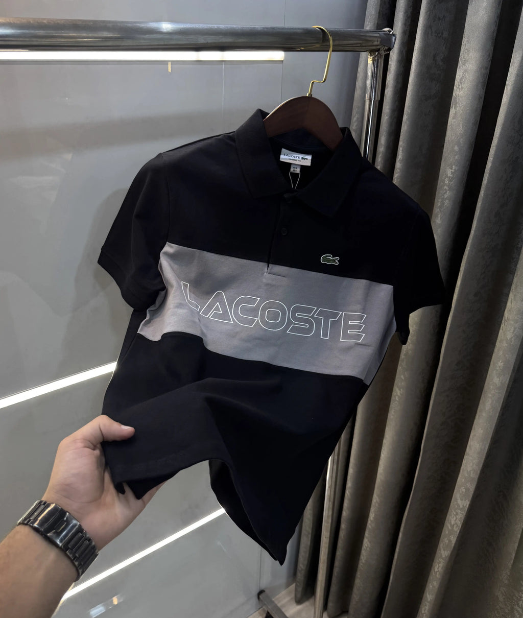 Lacost e Black Logo Work Premium Polo T-Shirt