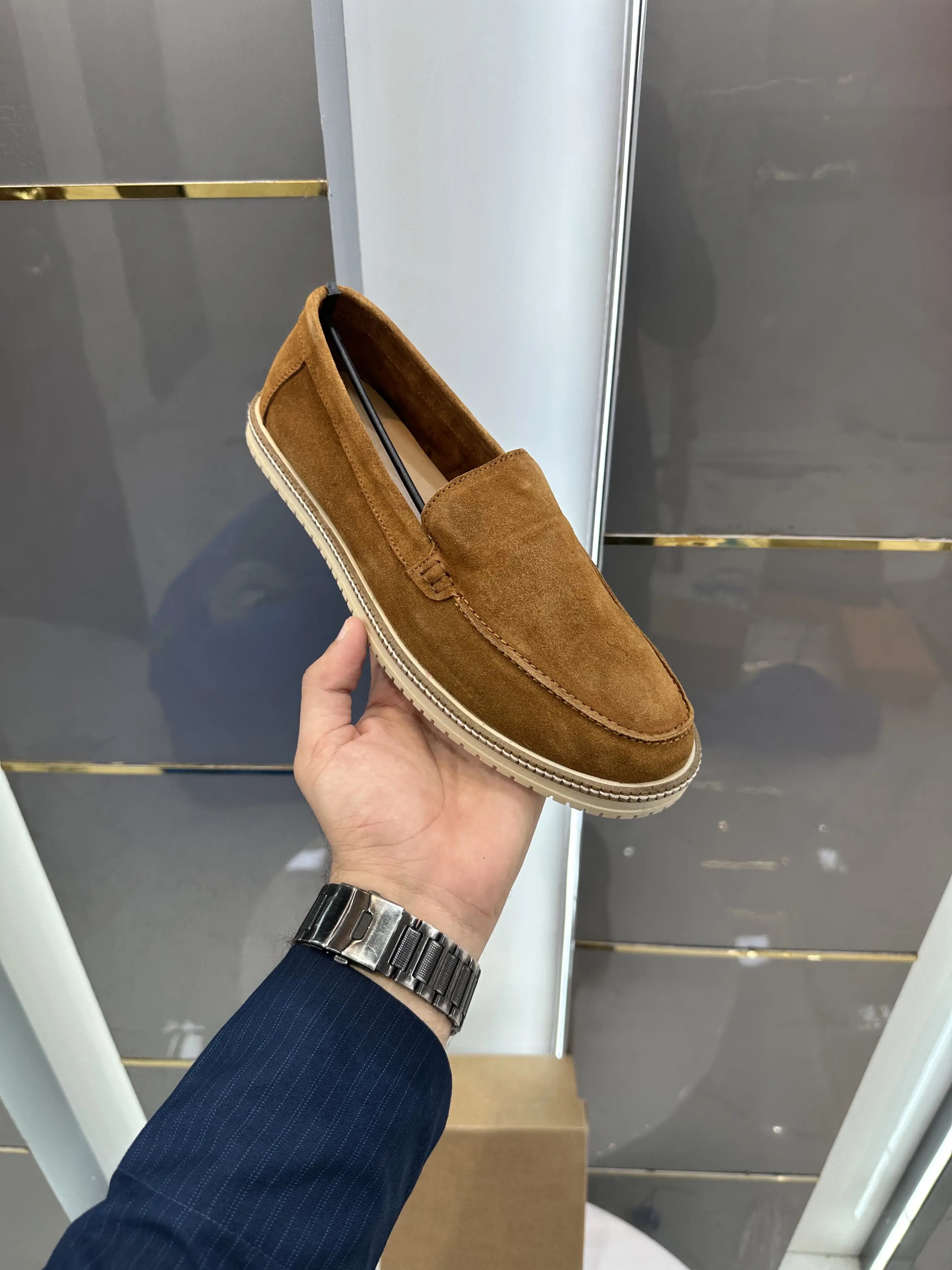 Zara_Tan Premium Suede Leather Formal Loafers