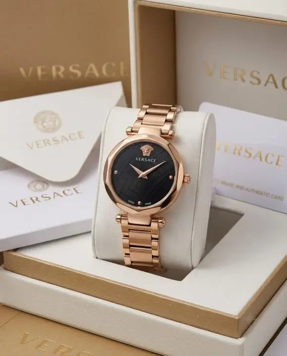 Versace heritage rose gold black dail