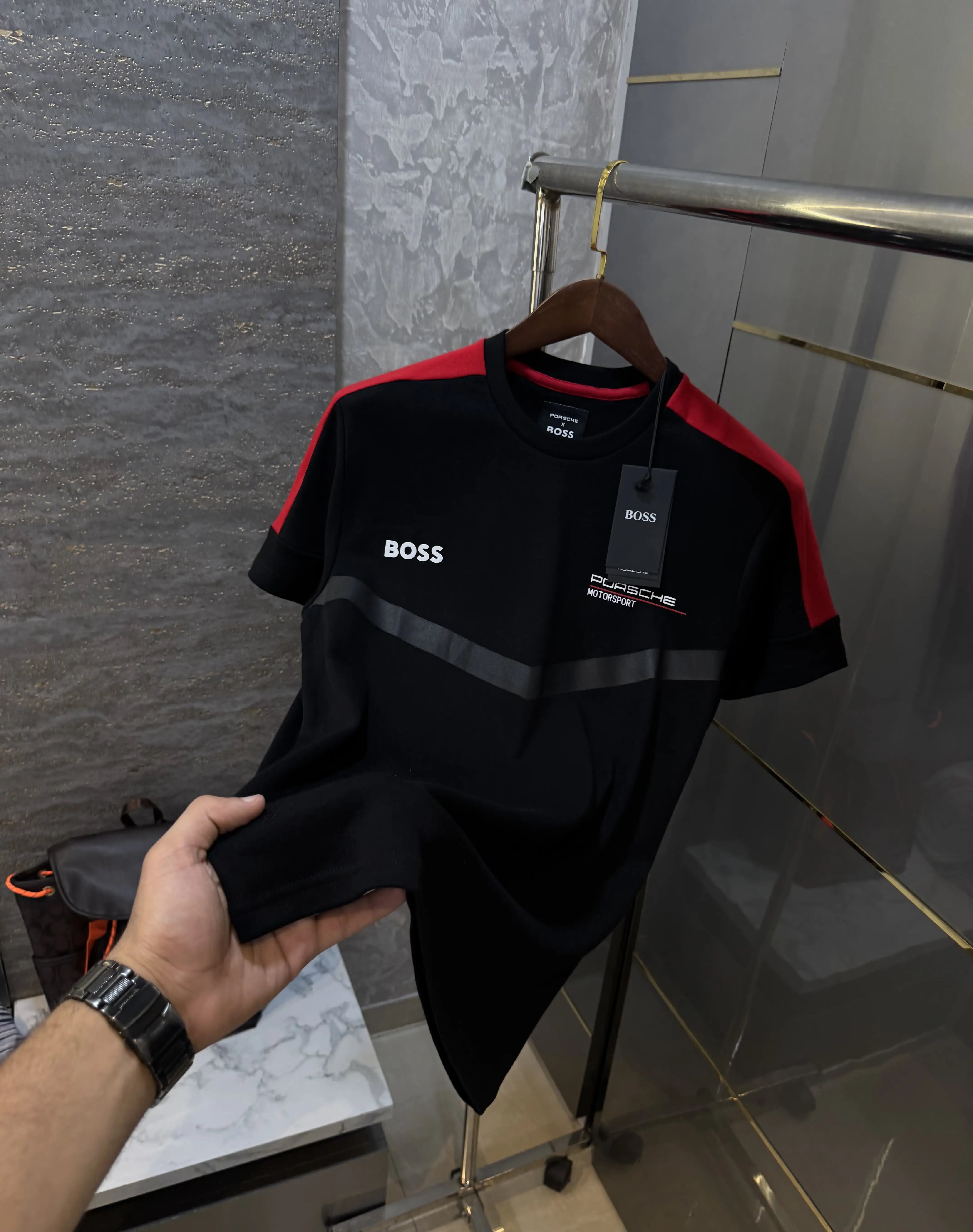 Hugo  Bos s X Porsche Black Logo Work Premium Polo T-shirt Secondary image