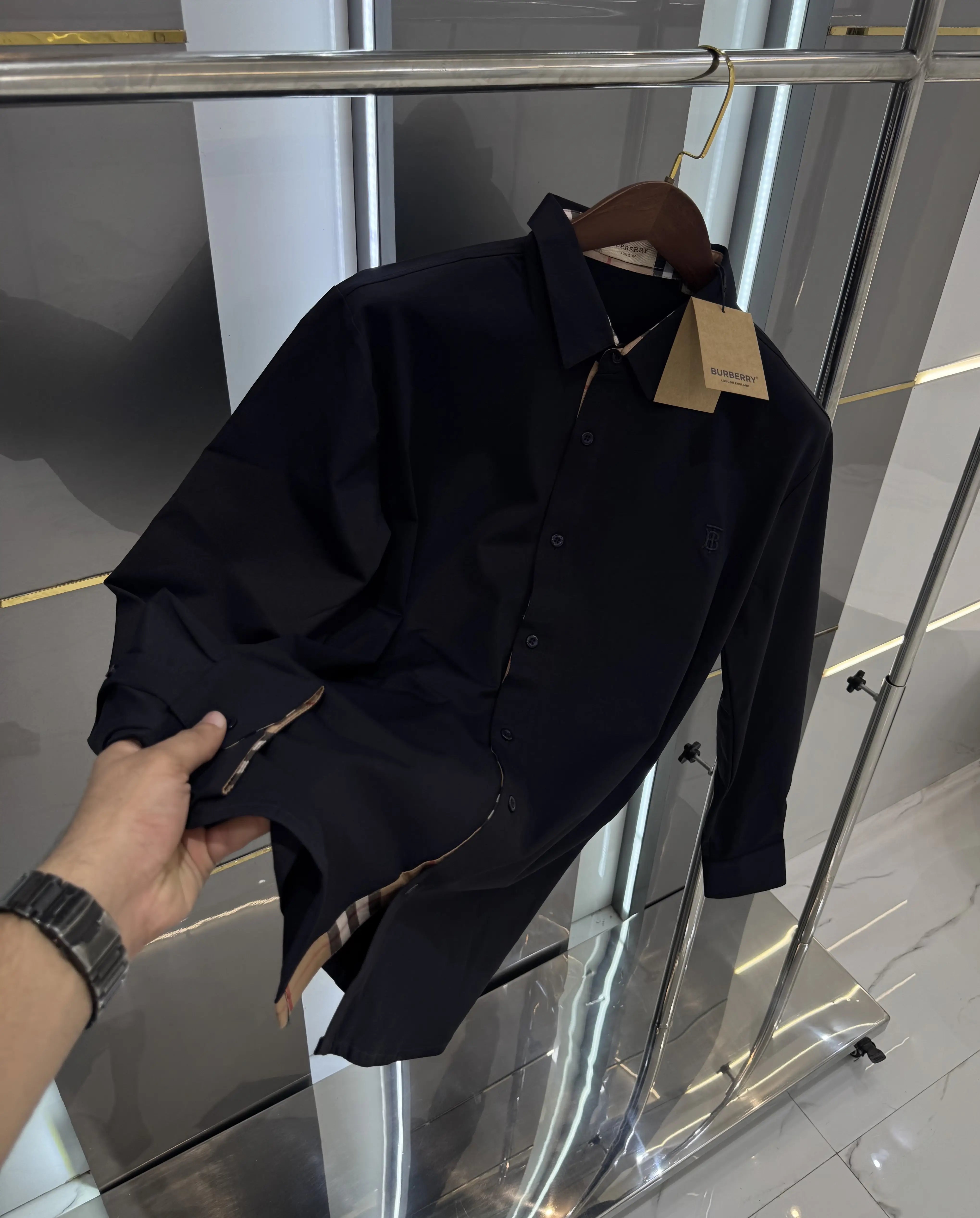 Burberr y Navy Blue Imported Premium Shirt Main image
