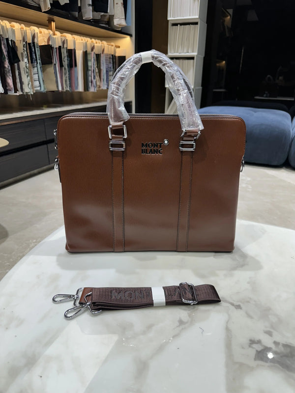 Mont Blan c Luxury Premium Imported Brown Laptop Bag mb1105