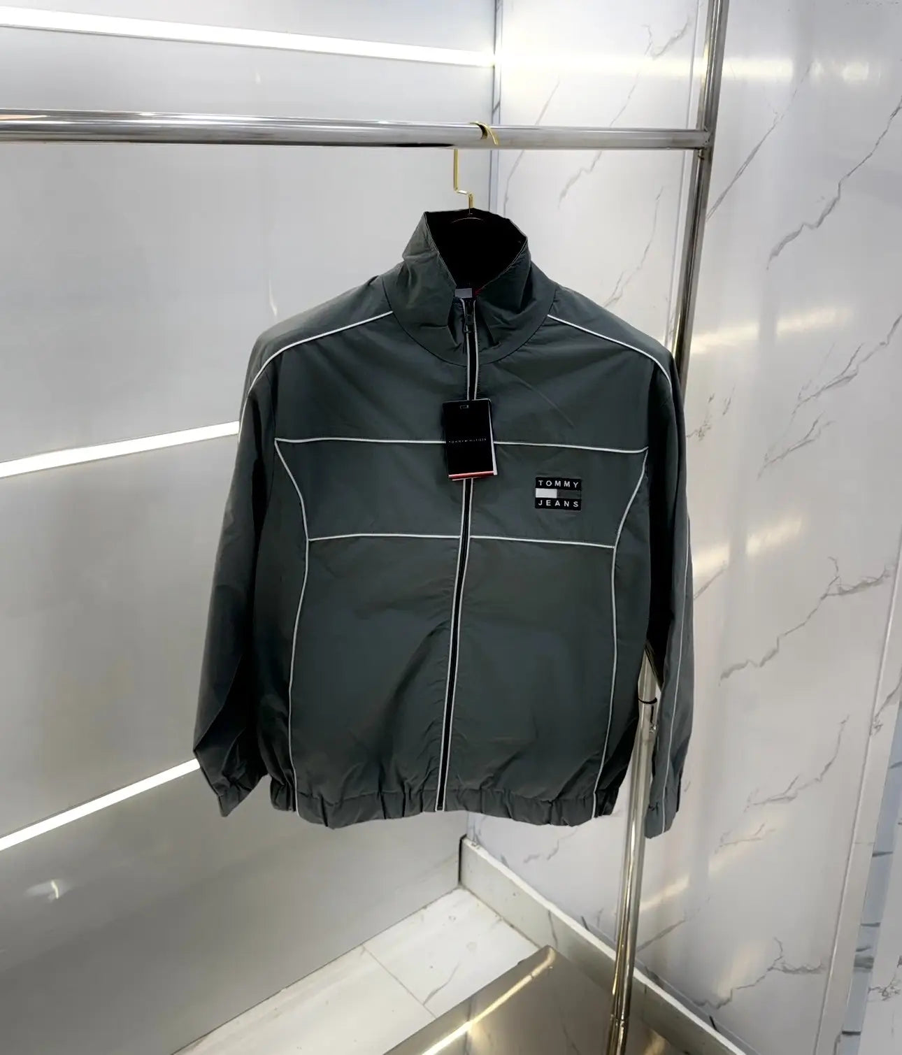 Tomm y Hilfige r Dark Grey Imported Premium WindBreaker Jacket