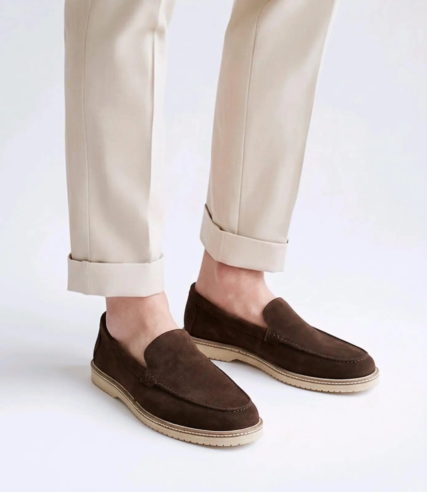 Zara_Brown Premium Suede Leather Formal Loafers Main image