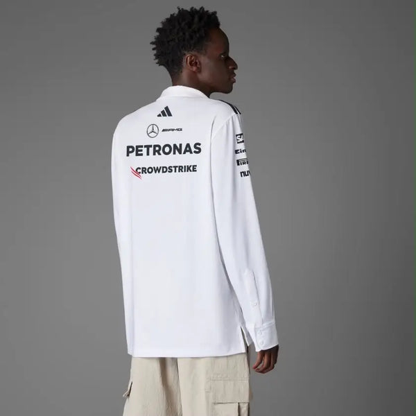 Adida s White Logo Work Premium Full Sleeve Polo T-Shirt