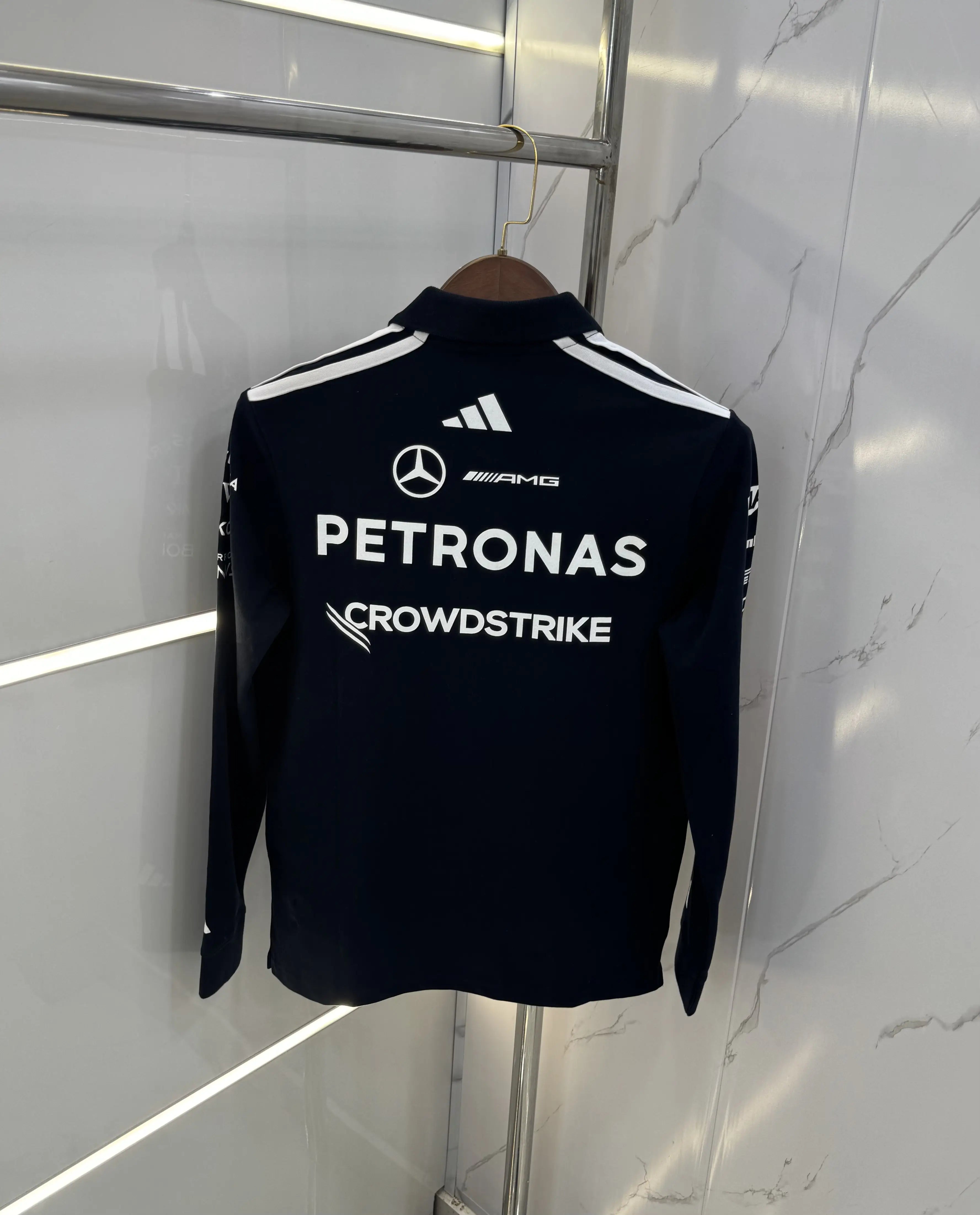 Adida s Navy Blue Logo Work Premium Full Sleeve Polo T-Shirt Secondary image