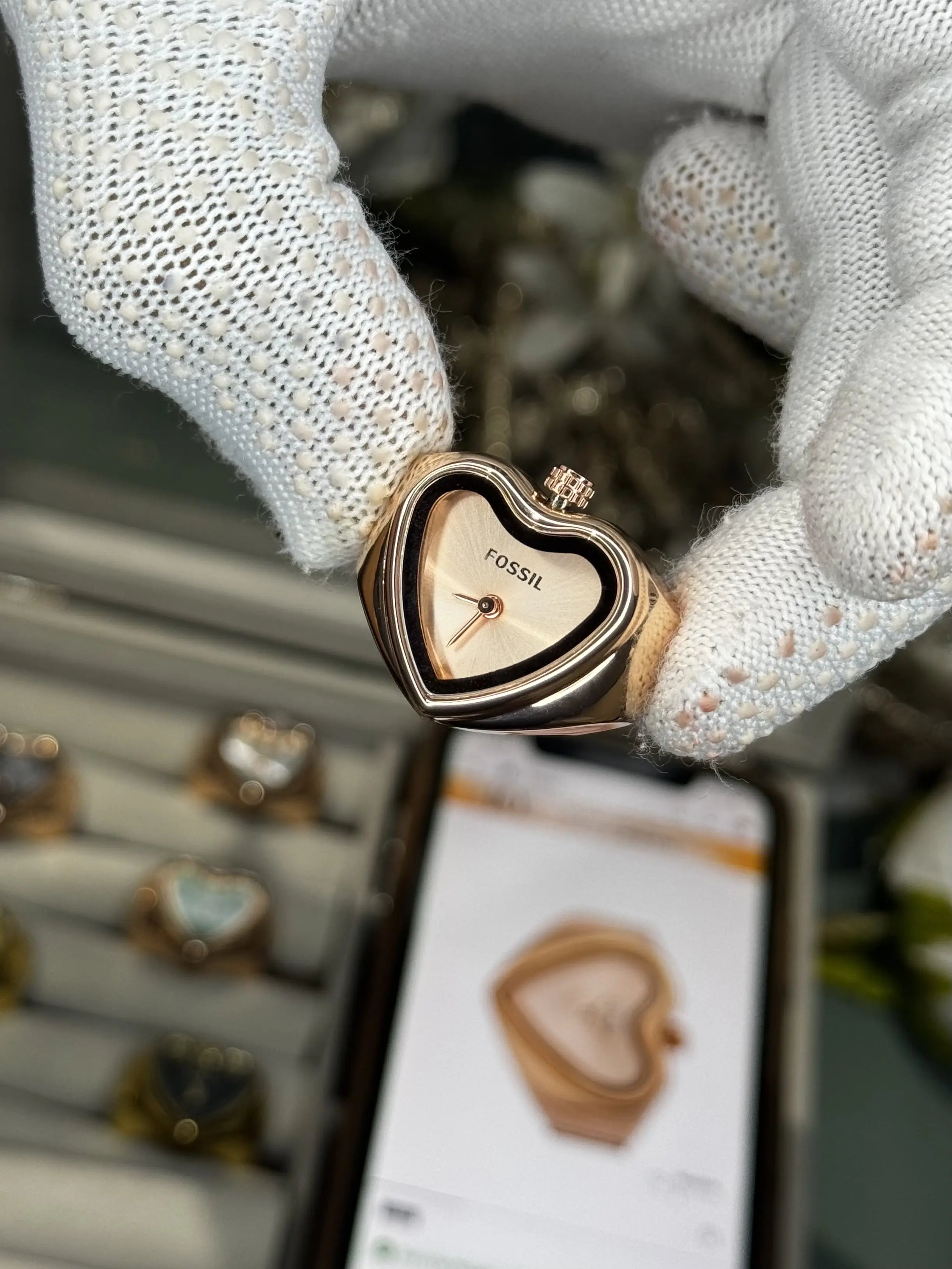 Fossi l Rose Gold Ring Analog Ladies Watch