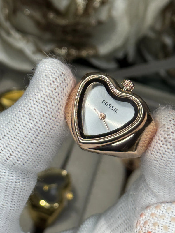 Fossi l Rose Gold White Ring Analog Ladies Watch