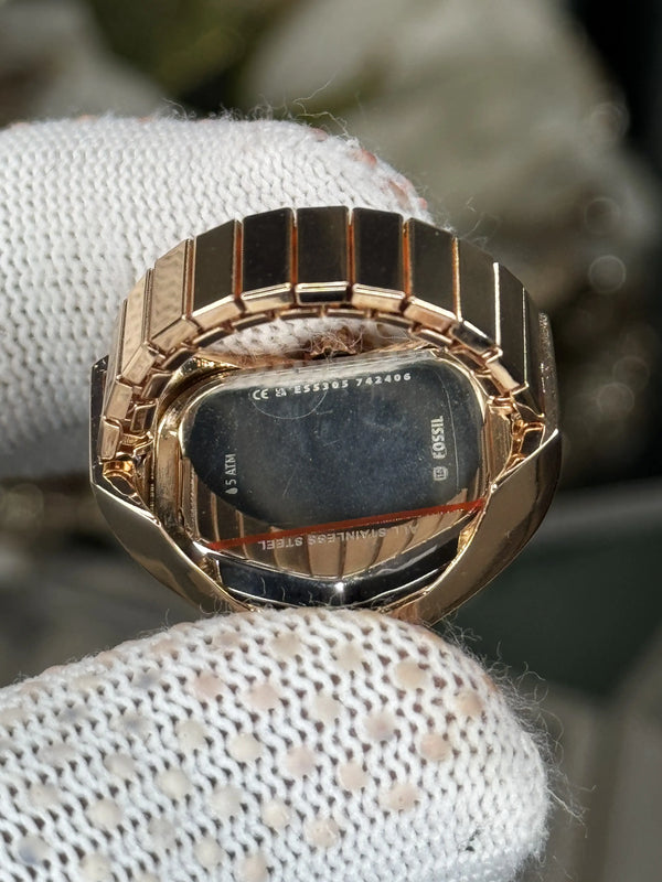 Fossi l Rose Gold White Ring Analog Ladies Watch