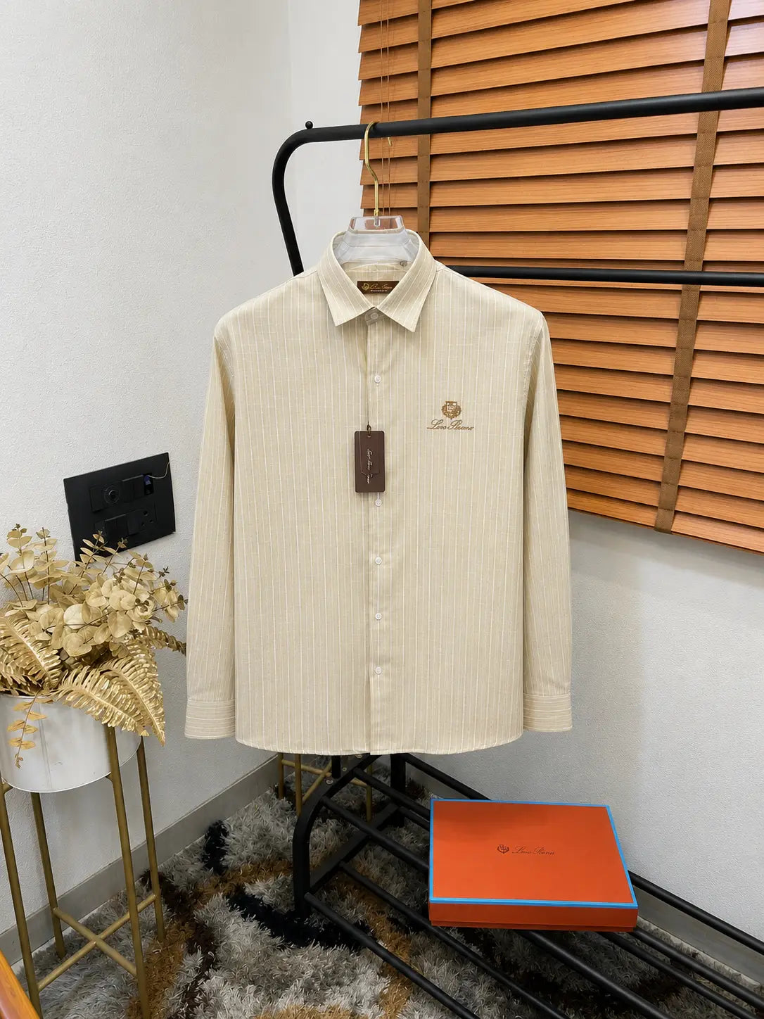Loro Pian_a Imported Linen Premium Double Lining Shir With OG Box (DN 646)