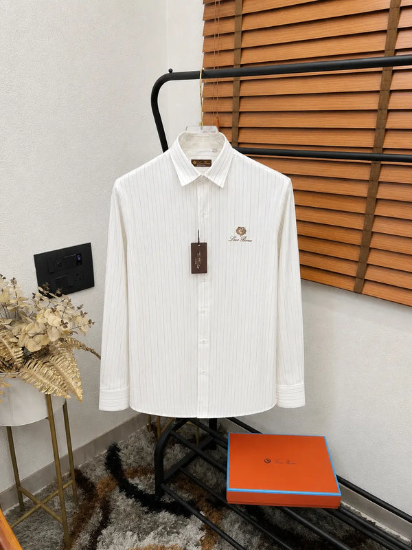 Loro Pian_a Imported Linen Premium Double Lining Shir With OG Box (DN 646)