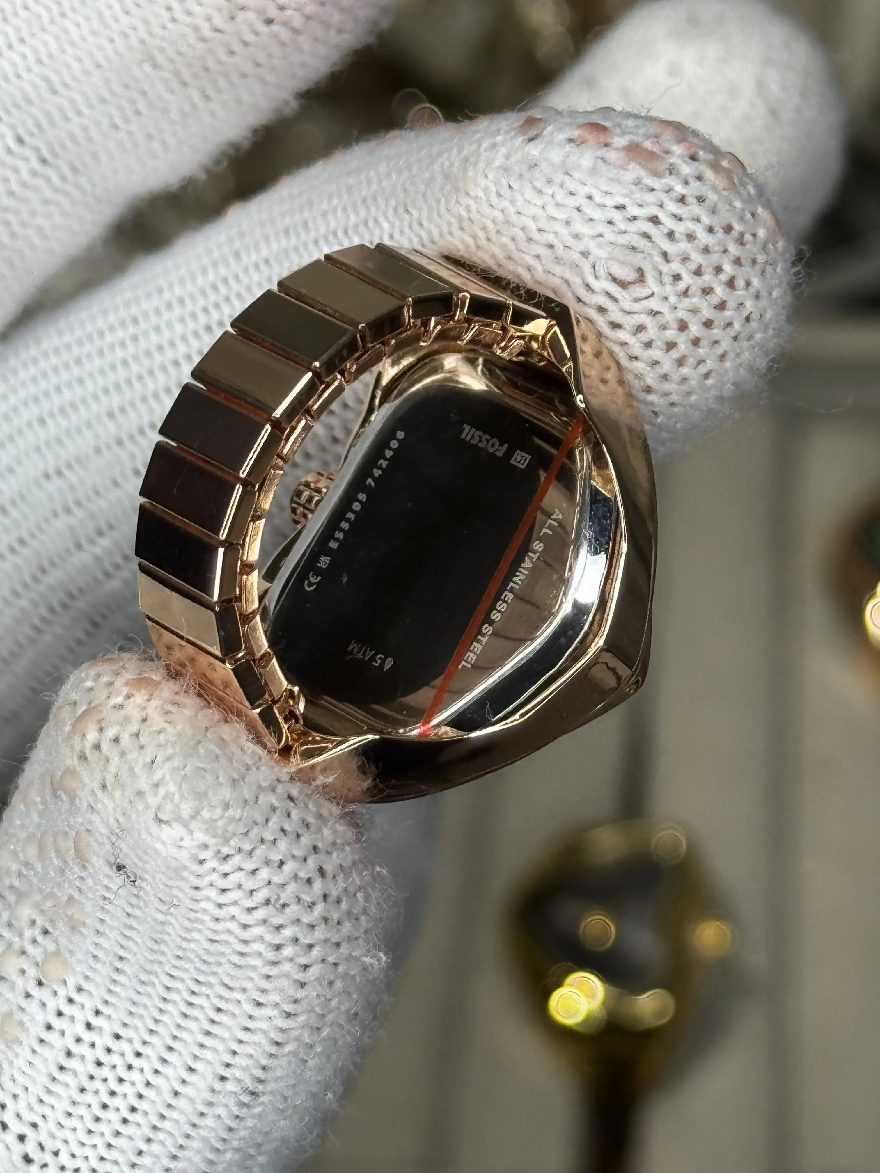 Fossi l Rose Gold Green Ring Analog Ladies Watch