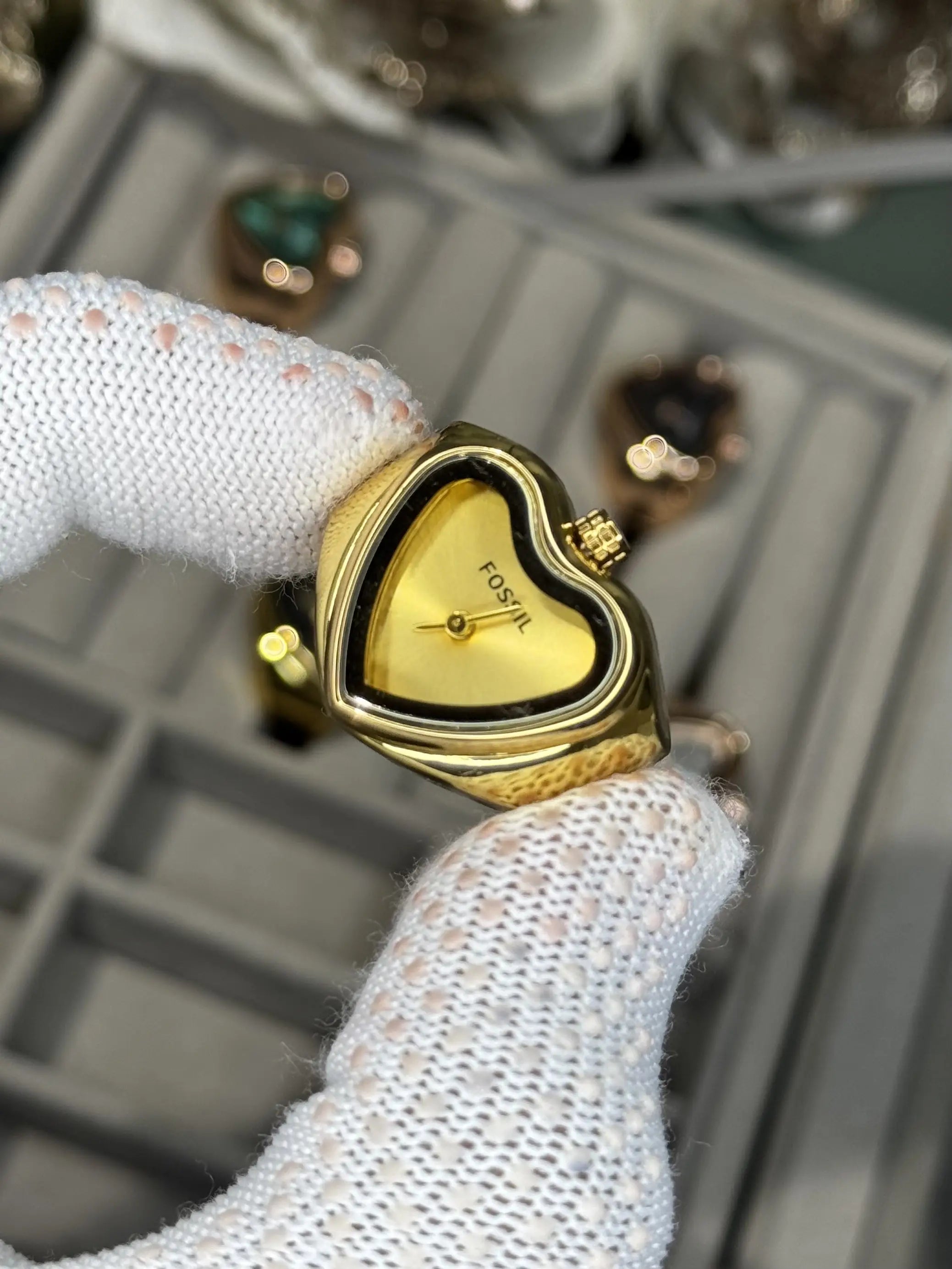 Fossi l All Gold Ring Analog Ladies Watch