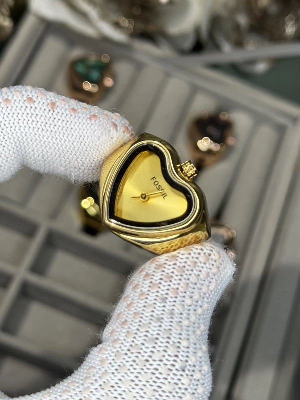 Fossi l All Gold Ring Analog Ladies Watch