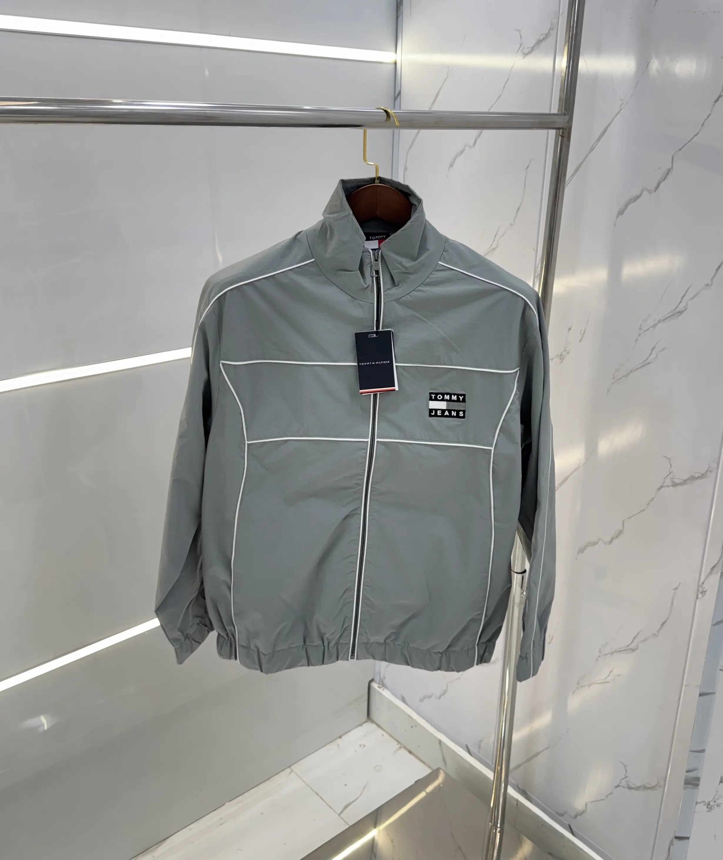 Tomm y Hilfige r Light Grey Imported Premium WindBreaker Jacket