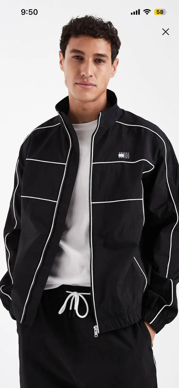 Tomm y  Hilfige r Black Imported Premium WindBreaker Jacket