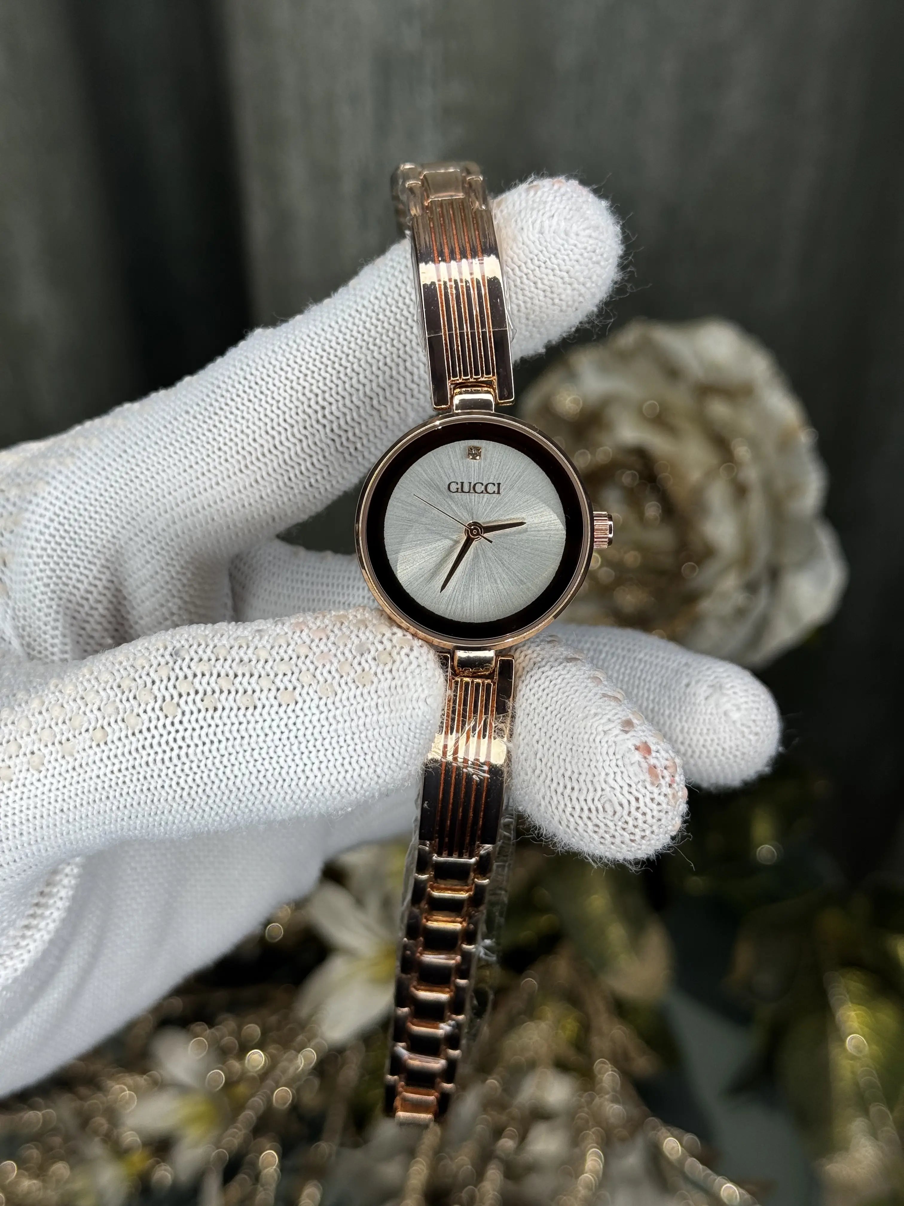 Gucc i Rose Gold White Premium Ladies Watch