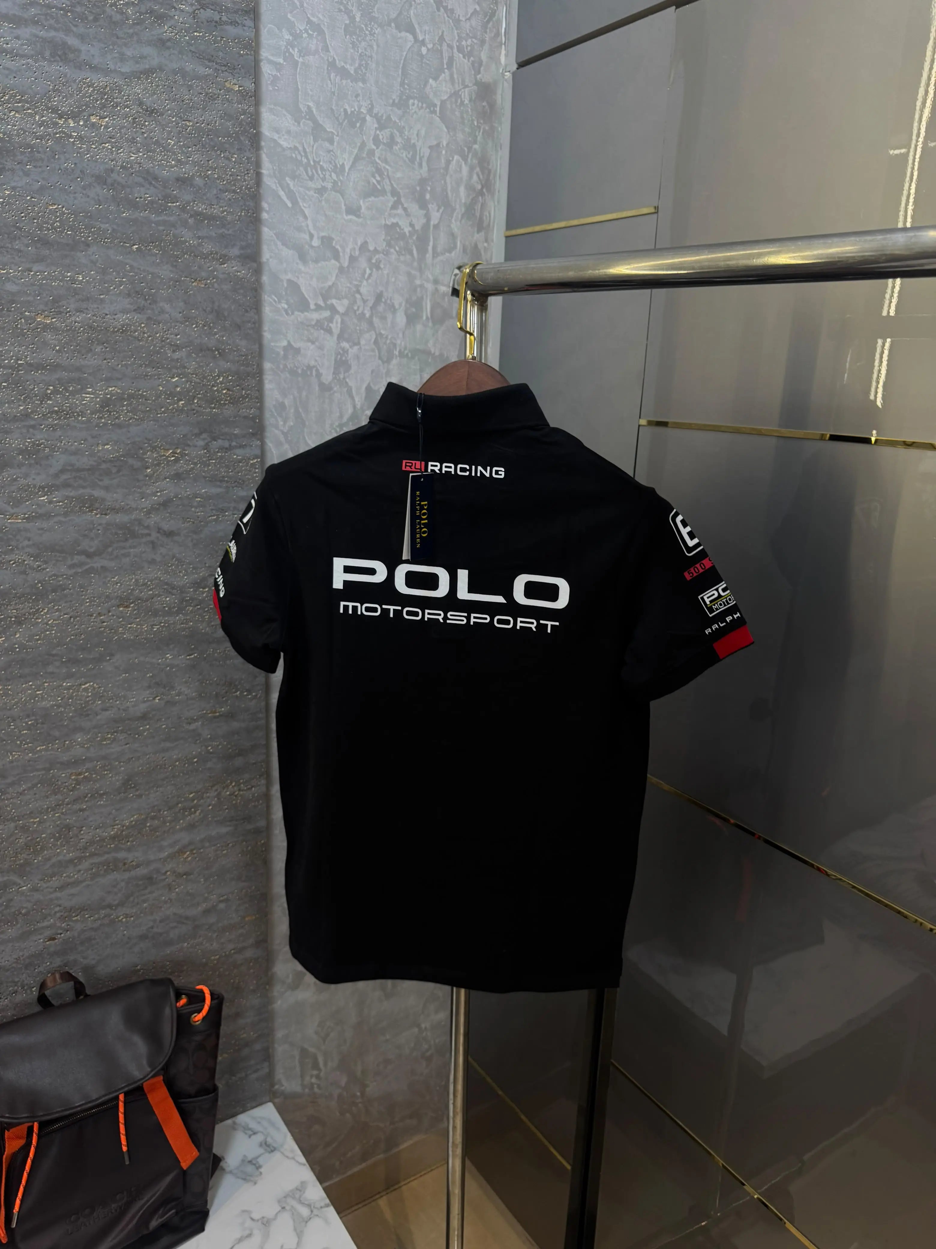 Ralph Lauren Black Embroidery Logo Premium Classic Polo T-Shirt