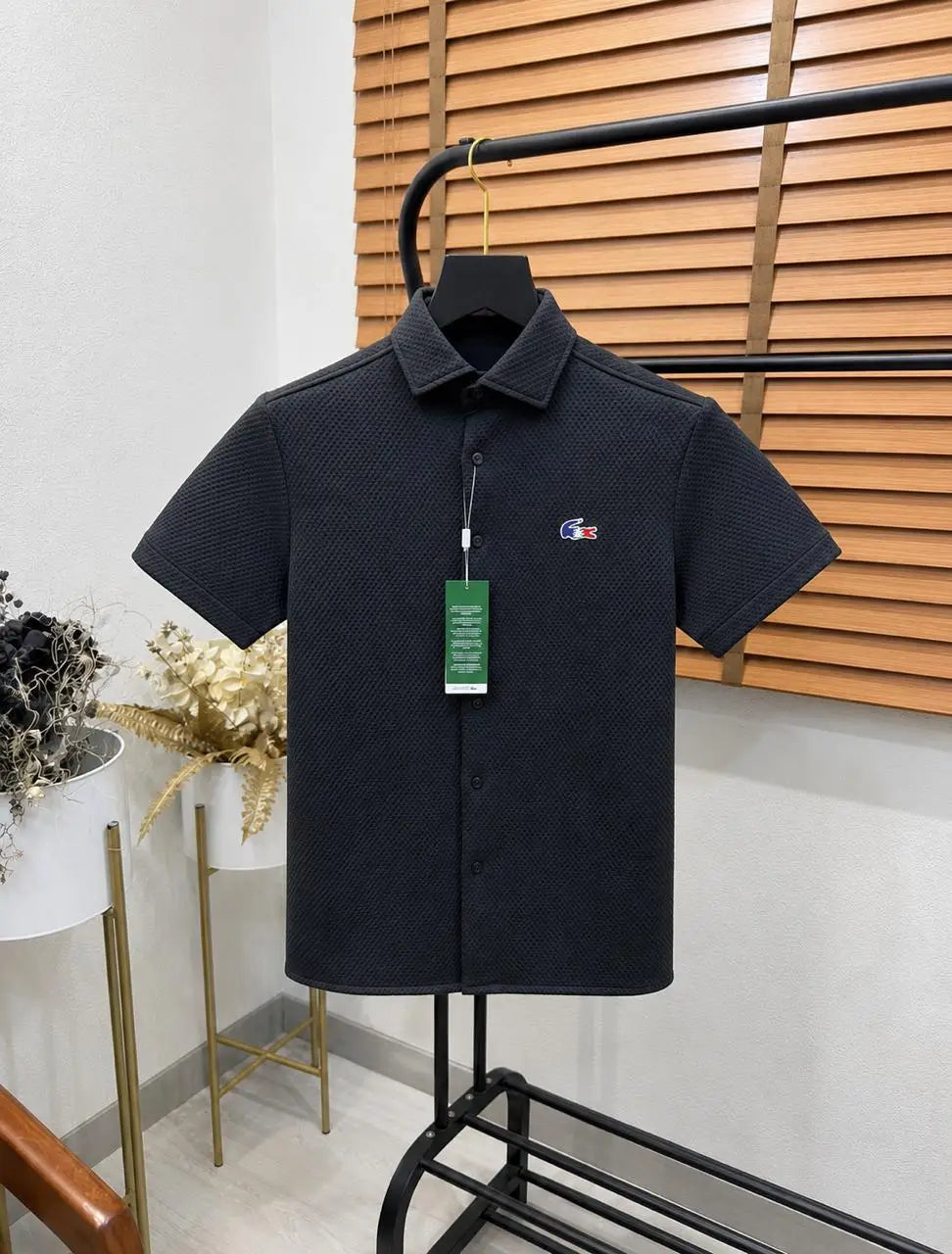 Lacost_e Imported Taiwan Kint Fabric Half Sleeves Shirt