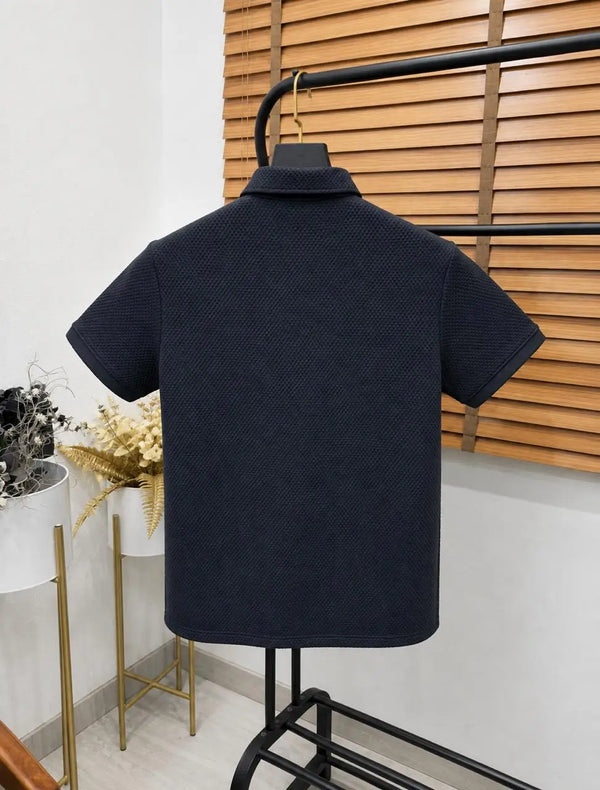 Lacost_e Imported Taiwan Kint Fabric Half Sleeves Shirt