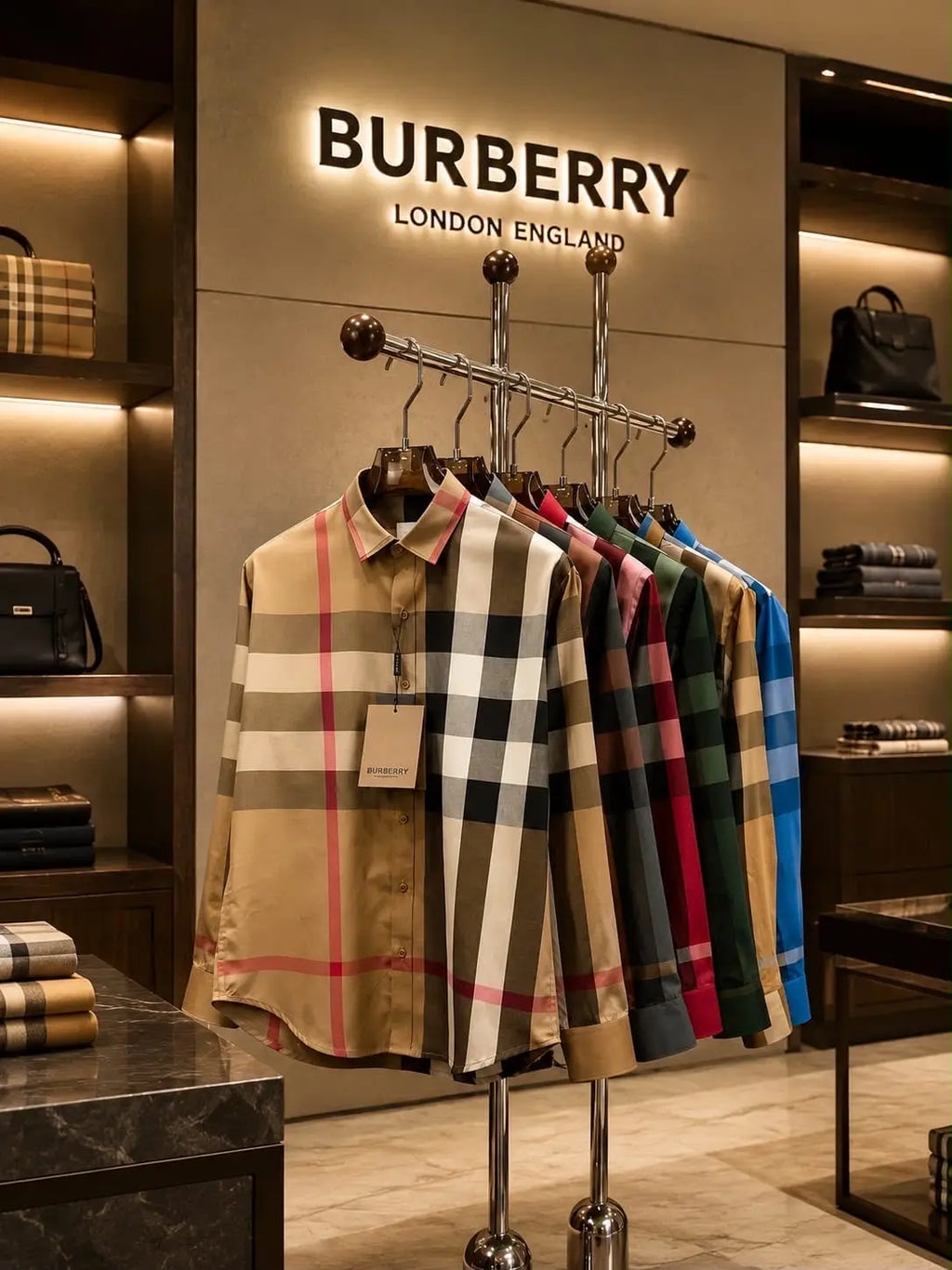 Burberr y Red Checks Premium Shirt With Original Box