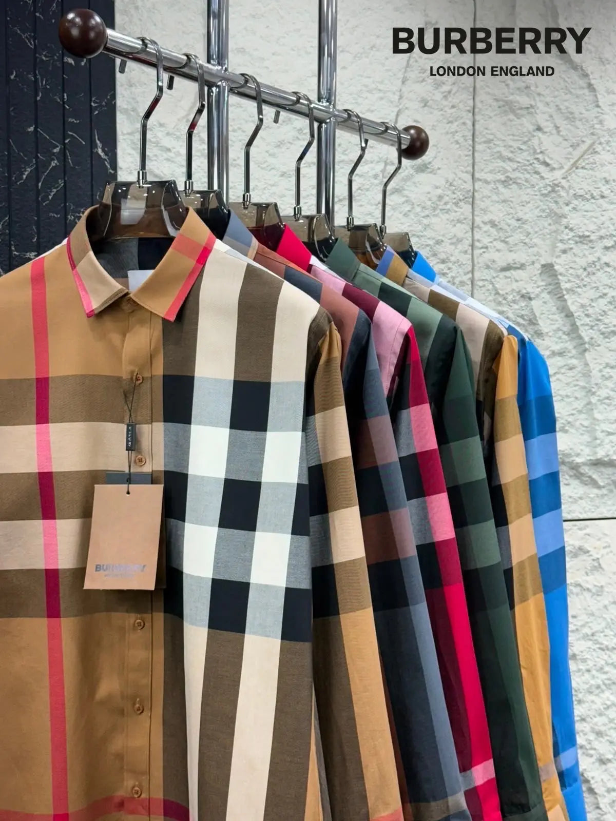 Burberr y Blue 4 Checks Premium Shirt With Original Box
