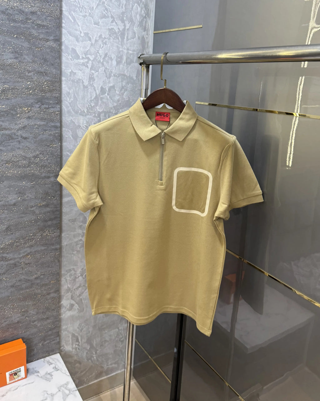 Hugo Bos s Beige Logo Work Premium Polo T-shirt