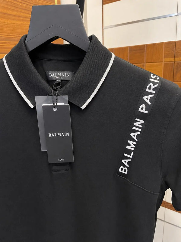 Balmai_n Paris Logo Strap Premium Polo T-shirt