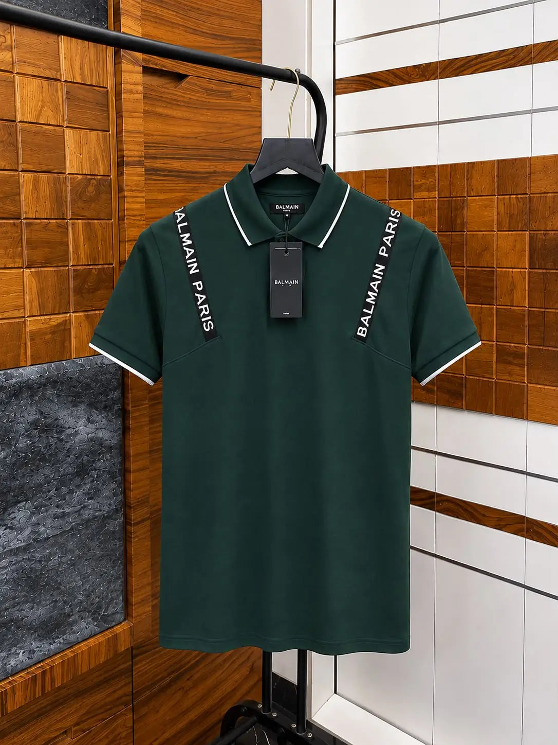 Balmai_n Paris Logo Strap Premium Polo T-shirt