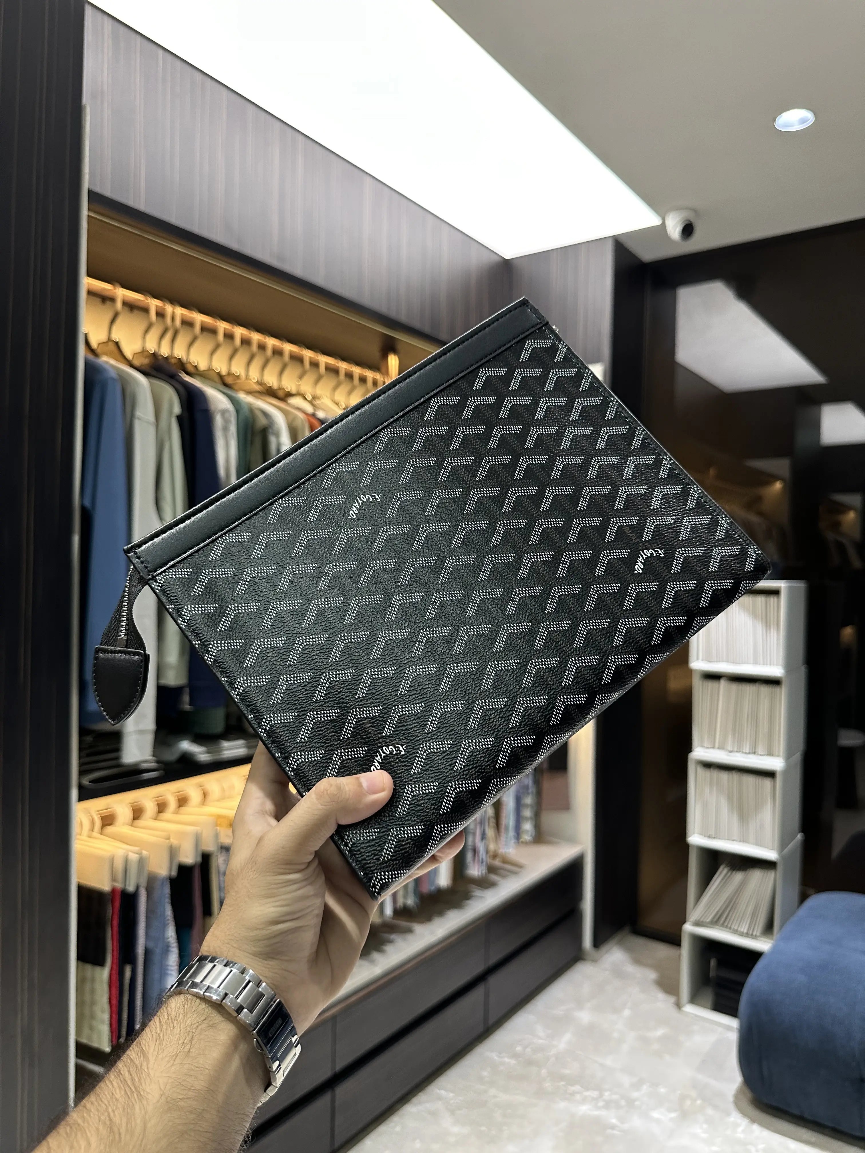 Goyar d Luxury Unisex Pochette Black With Box g578