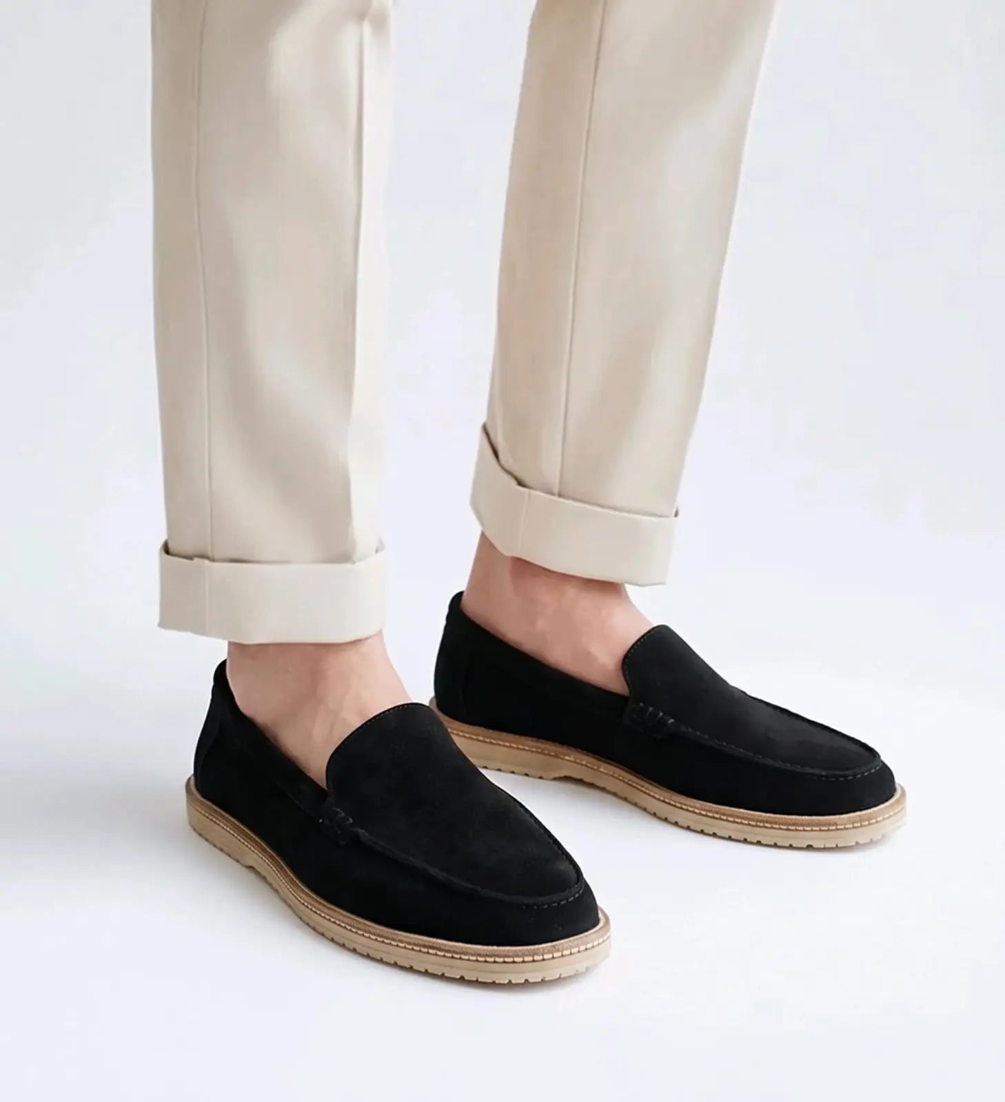 Zara_Black Premium Suede Leather Formal Loafers Main image