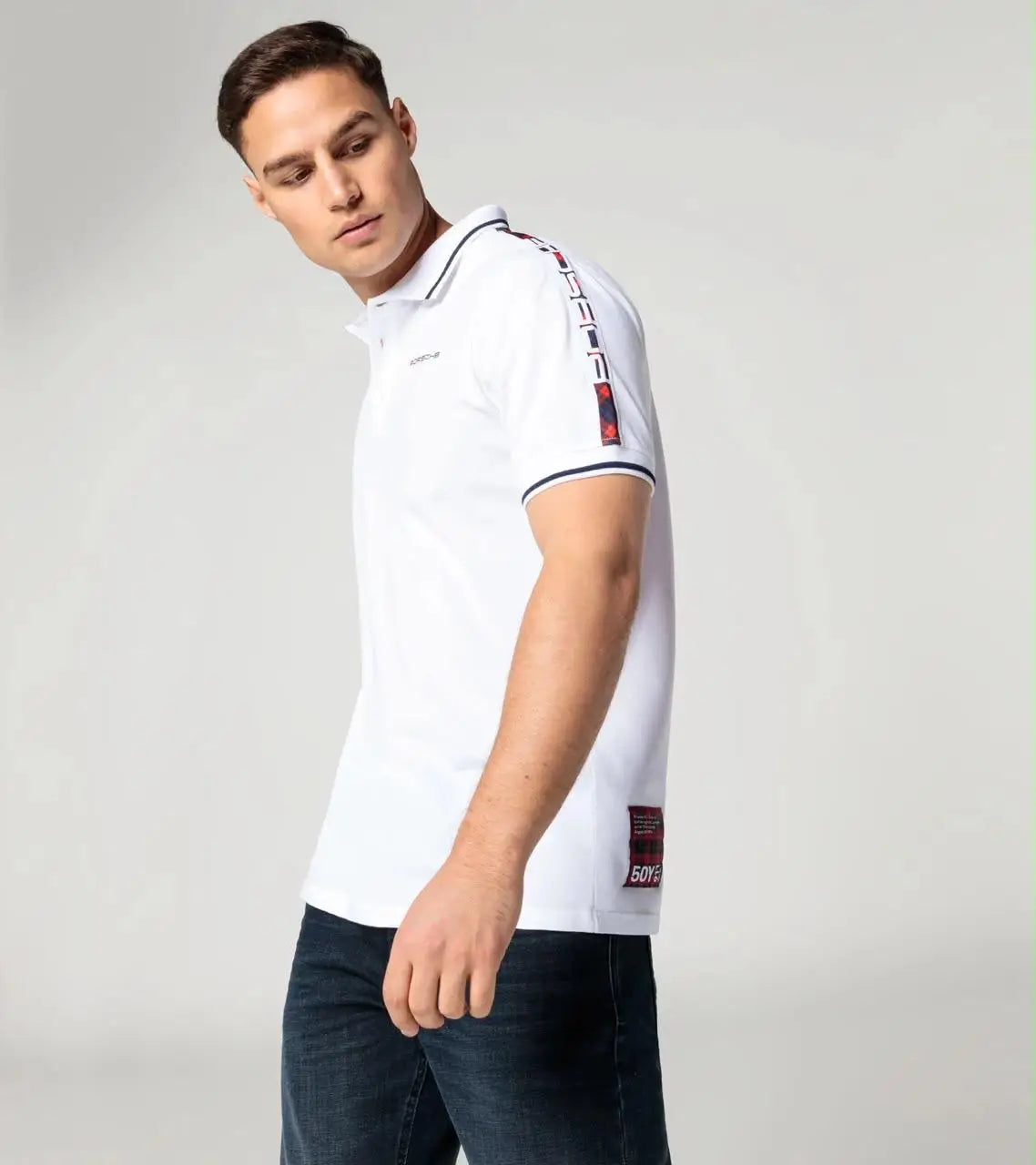 Hugo  Bos s X Porsche White Logo Work Premium Polo T-shirt