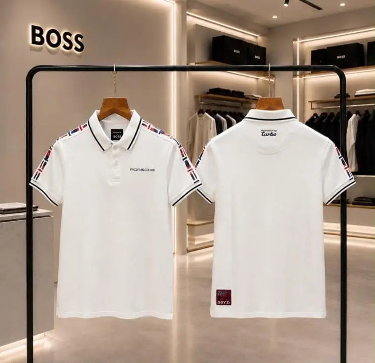 Hugo  Bos s X Porsche White Logo Work Premium Polo T-shirt Main image