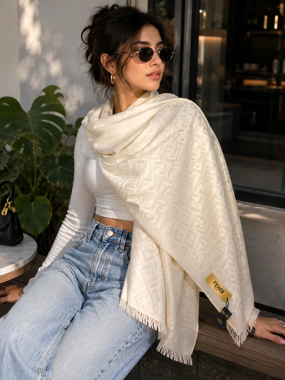 Fendi Scarf Cream