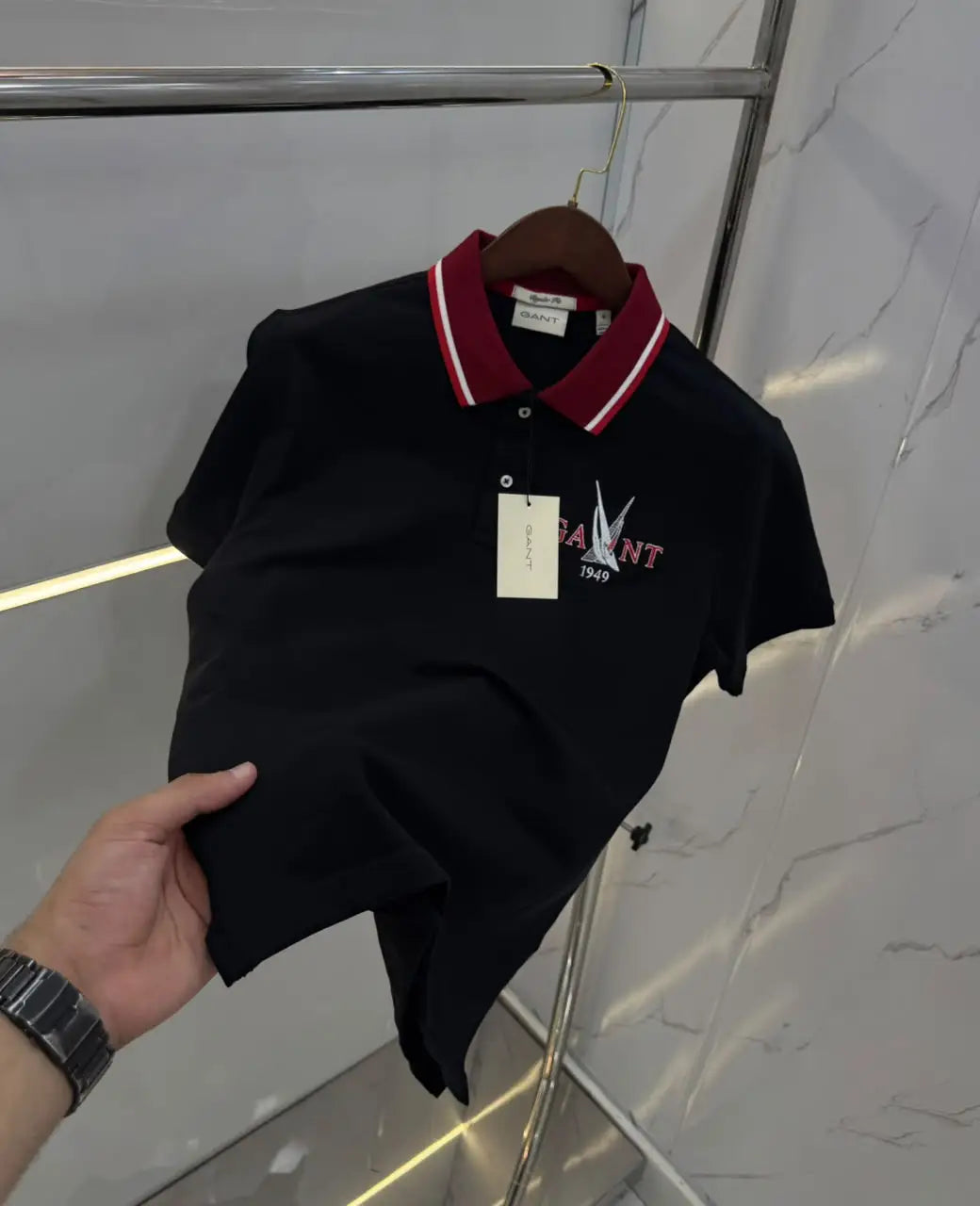 Gant Black Logo Work Premium Polo T-shirt