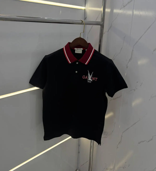 Gant Black Logo Work Premium Polo T-shirt