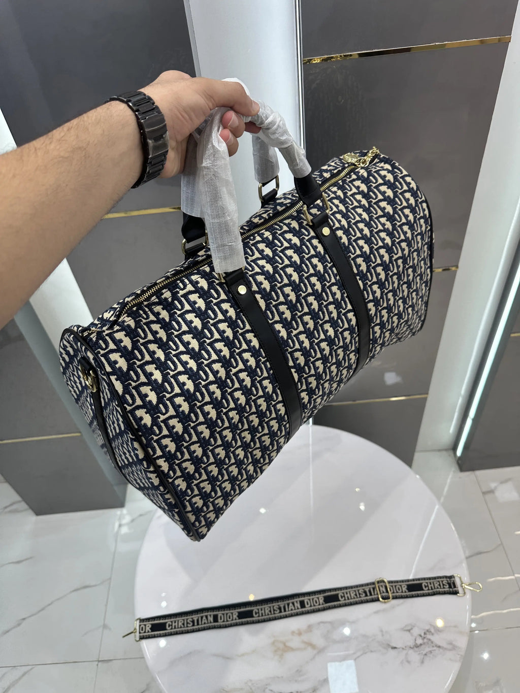 Dio r Monogram Luxury Imported Duffel Bag d187