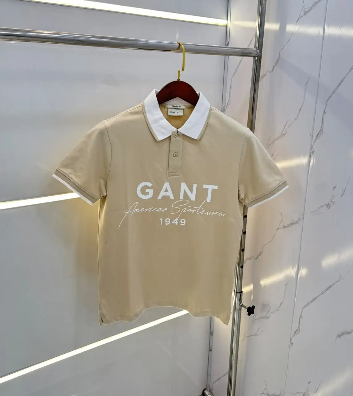 Gant Cream Logo Work Premium Polo T-shirt Secondary image
