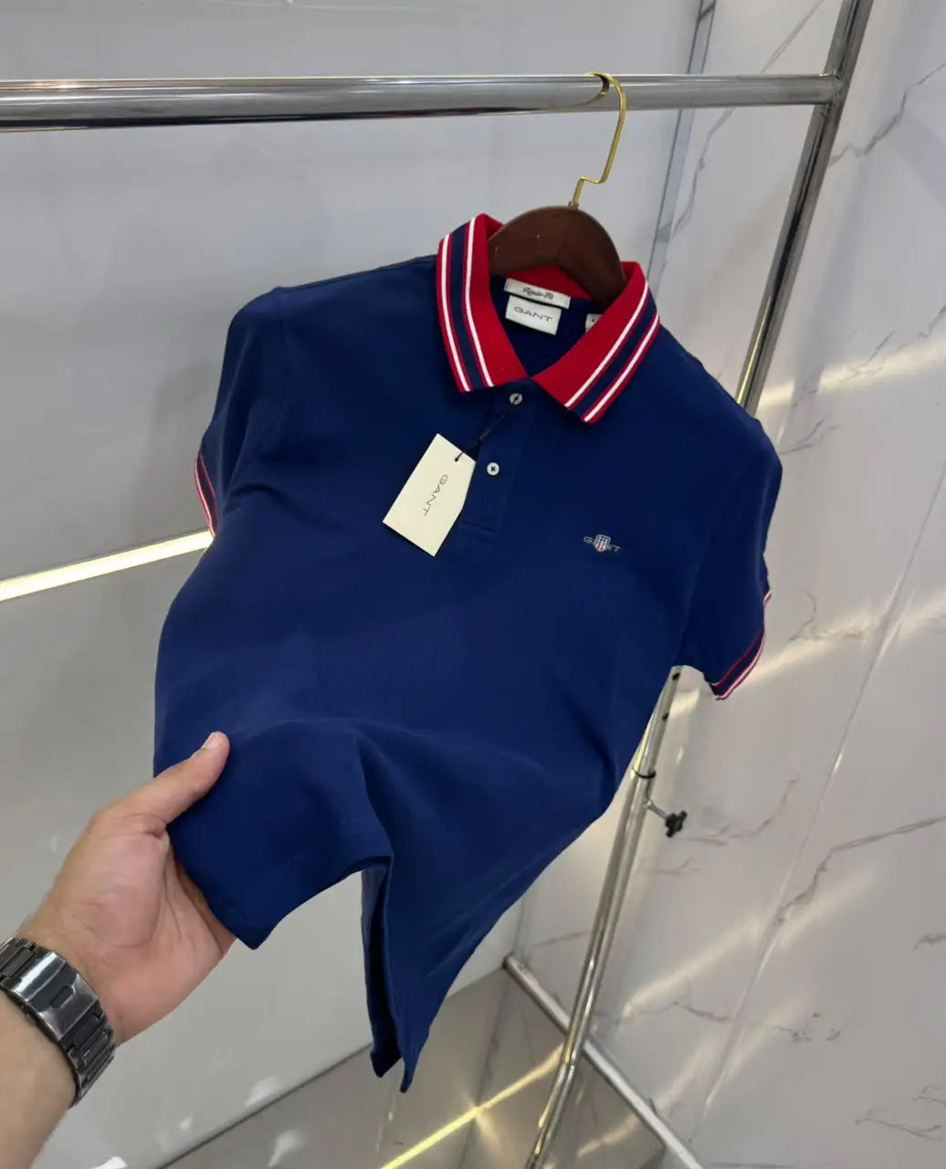 Gant Navy Blue Logo Work Premium Polo T-shirt Main image