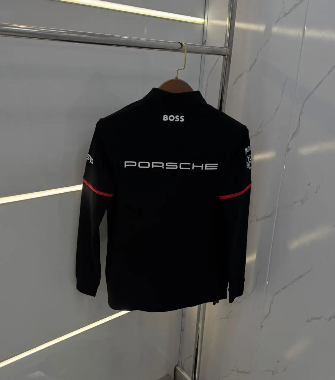 Hugo Boss Porsche Black Logo Work Premium Full Sleeve Polo T-Shirt Secondary image