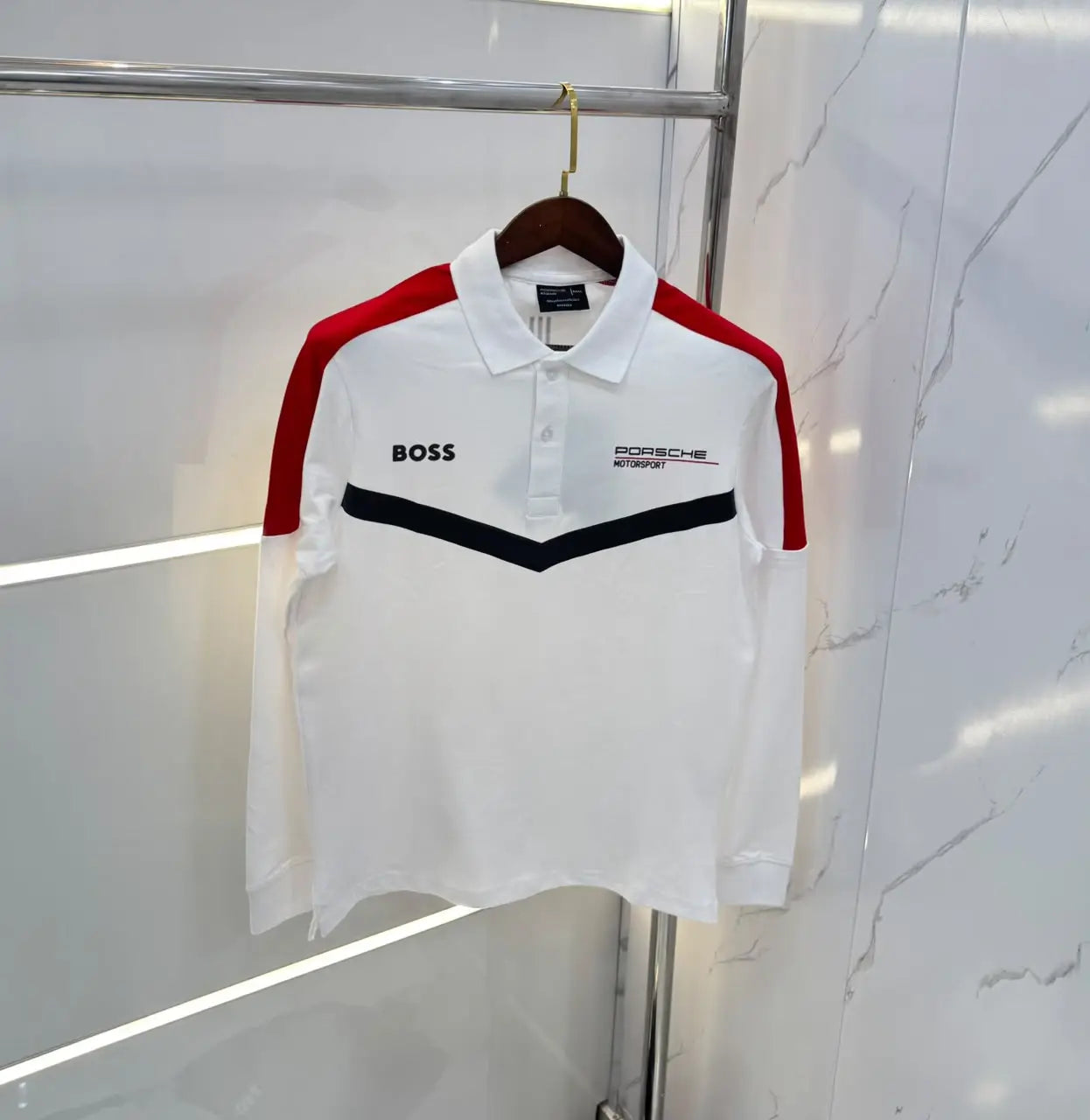 Hugo Boss Porsche White Logo Work Premium Full Sleeve Polo T-Shirt Secondary image