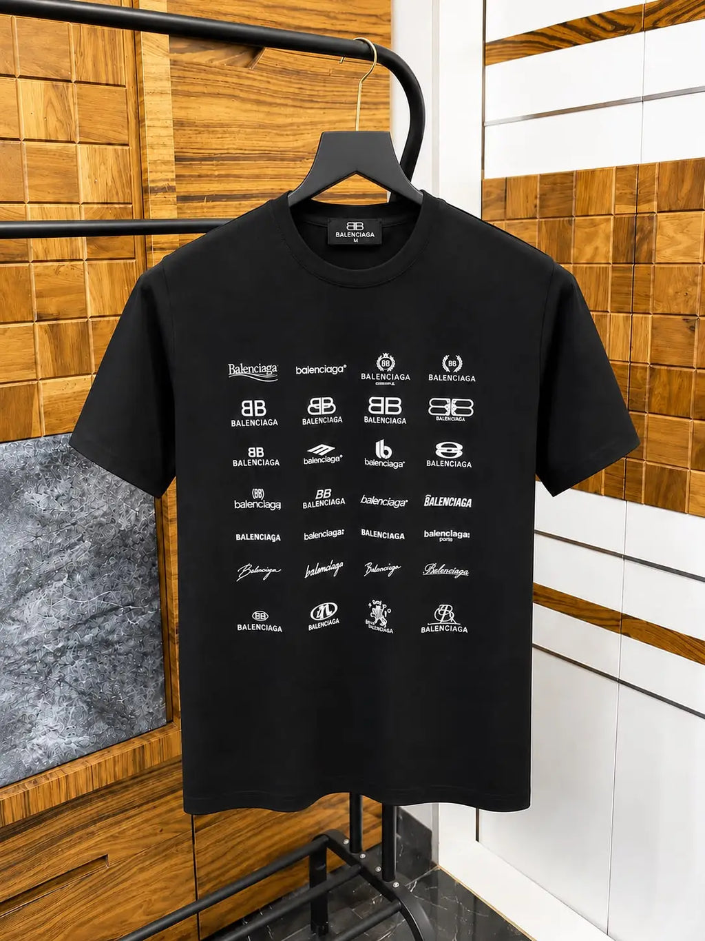 Balenciaga Logo Printed Imported Premium Drop Shoulder T-shirt