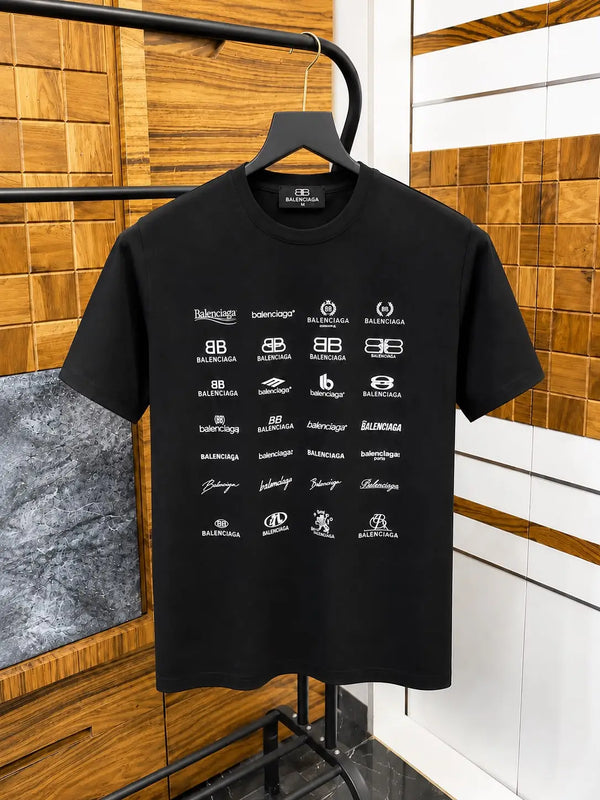 Balenciaga Logo Printed Imported Premium Drop Shoulder T-shirt