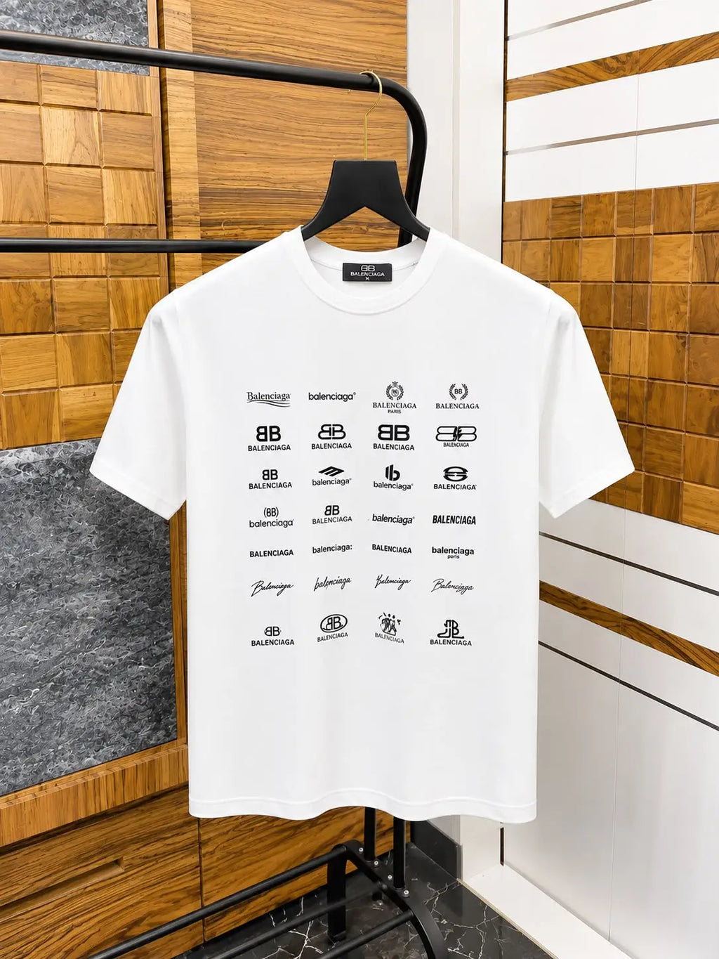 Balenciaga Logo Printed Imported Premium Drop Shoulder T-shirt